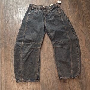 We The Free Relaxed Blue and Purple Jeans High-Waisted Cropped